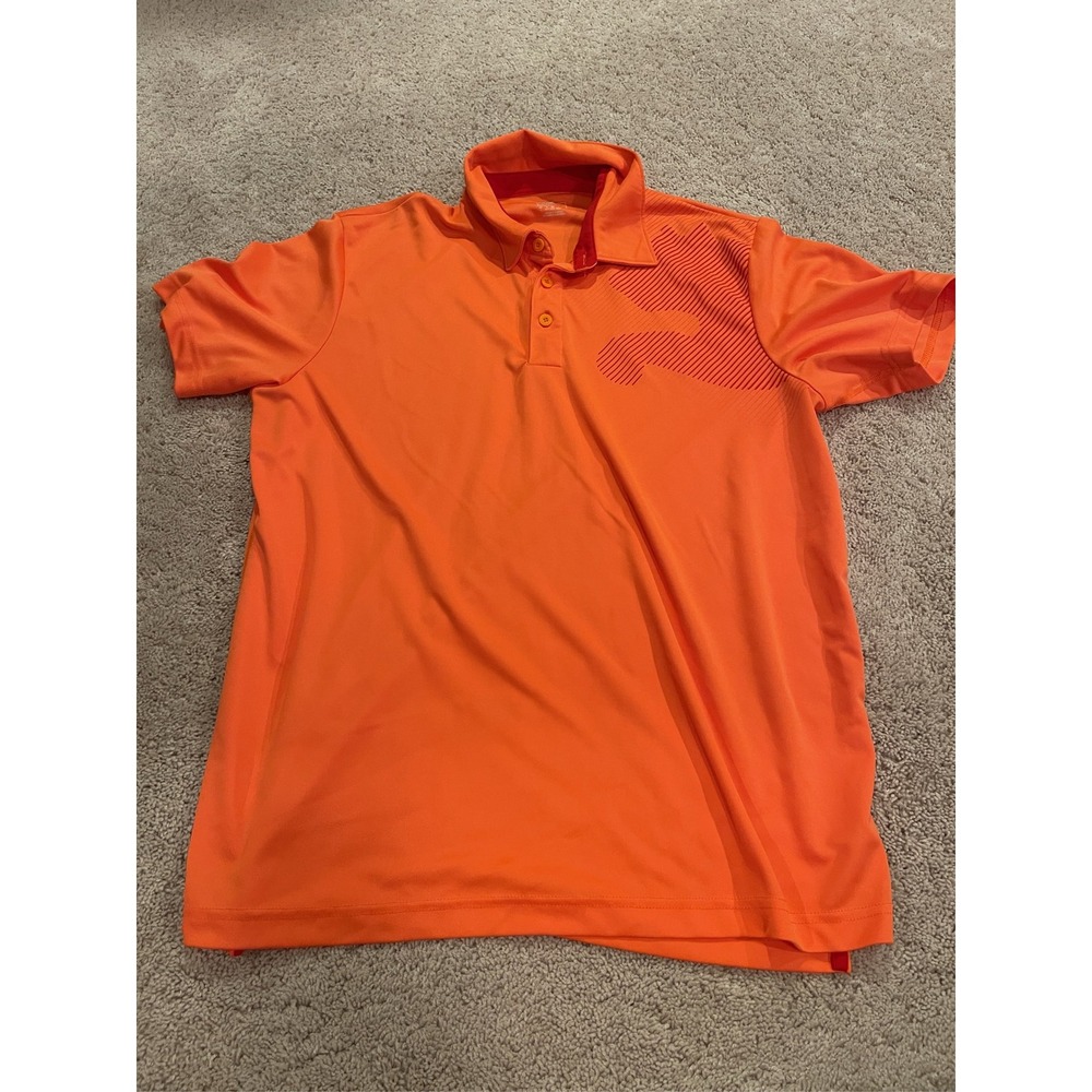 PUMA Men's Orange Golf Polo Shirt DryCELL Performance Short Sleeve